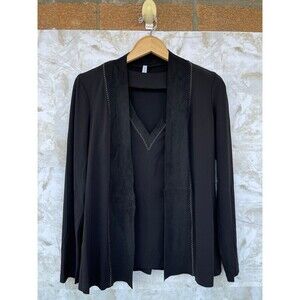 I by Iris Setlakwe Twinset, Contrast Stitch Trim size large